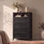 Commode 4 grands tiroirs avec 2 casiers ouverts couleur noyer-1179370432