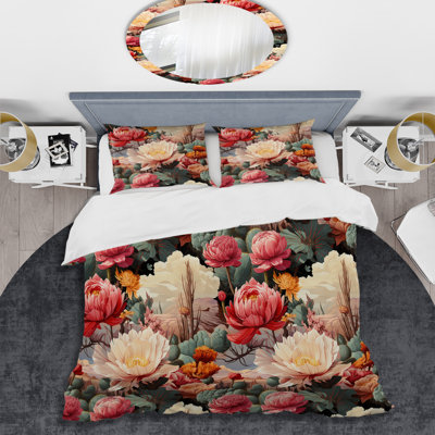 Multicolor Desert Bloom Floral Pattern Duvet Cover Set