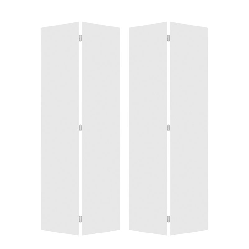 18 Porte double pliante moderne en vinyle blanc à noyau solide de 42 po x 84 po avec ensemble de quincaillerie, 42" x 84"