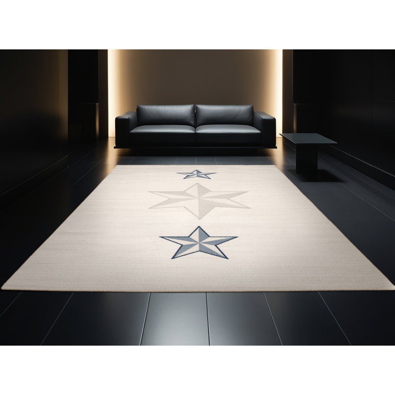 Soft Plush Evenson July 4Th Modern & Contemporary Abstract Area Rug in Beige – Beige Binding, 7x10