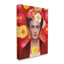 «Bold Frida Kahlo Portrait Floral Poppies» par Diane Neukirch - peinture sur toile tendue