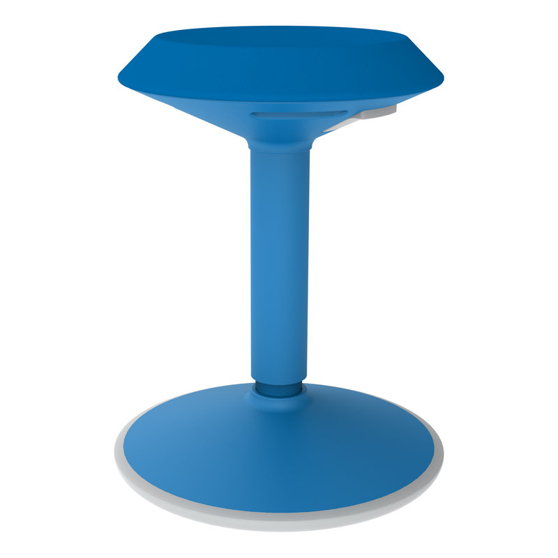 Height-Adjustable Classroom Backless Active Motion Stool with Padded Seat, Blue, 25.5"