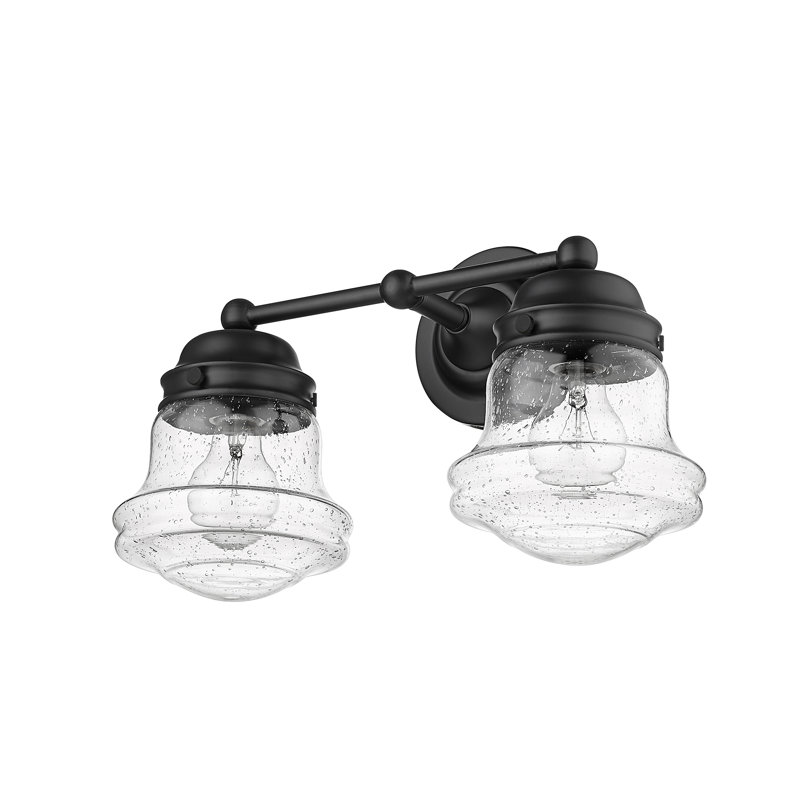 Éclairage de salle de bain à intensité variable 2 lumières Lucas, Noir mat
