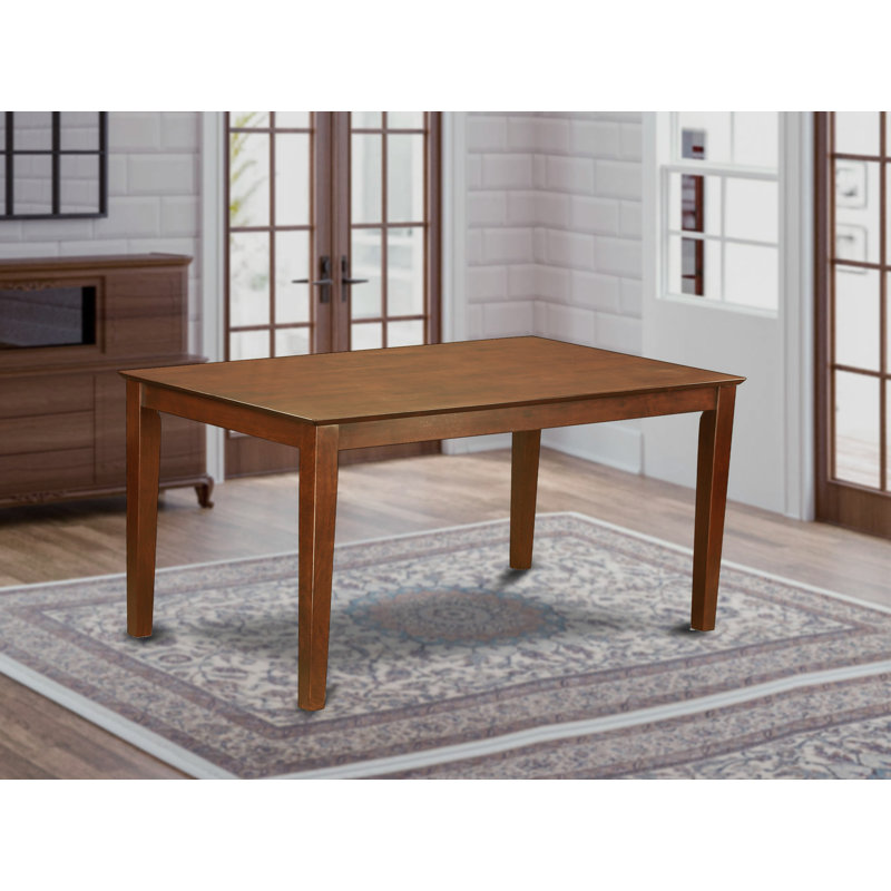 Table de salle à manger Capri Kitchen - plateau de table rectangulaire en bois avec pieds robustes, acajou, Acajou