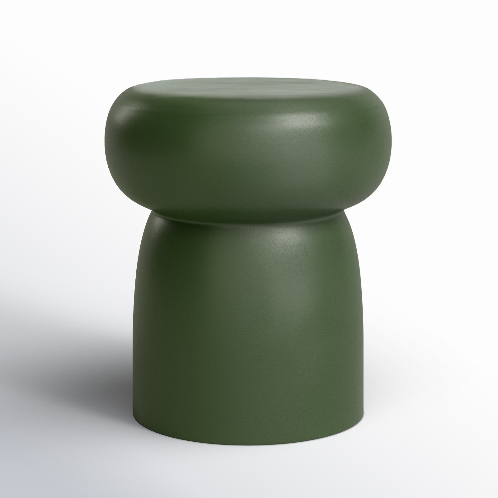 13" Ceramic End Table, Moss Green