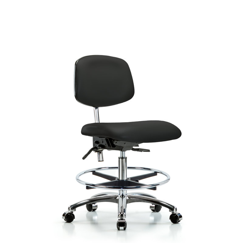 Chaise de dessinateur ergonomique Louise, Noir, Roulettes, Non inclus