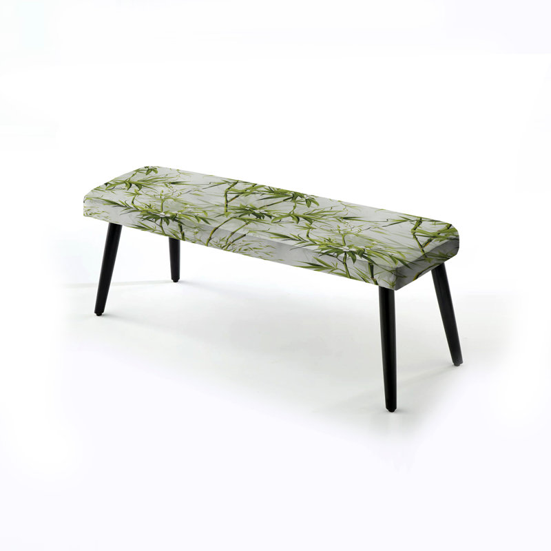Bambou Zen Haven I - Banc oriental rembourré noir