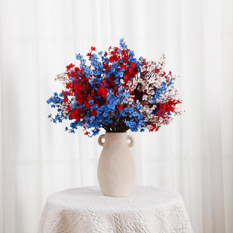 24 pièces de fleurs patriotiques bleues