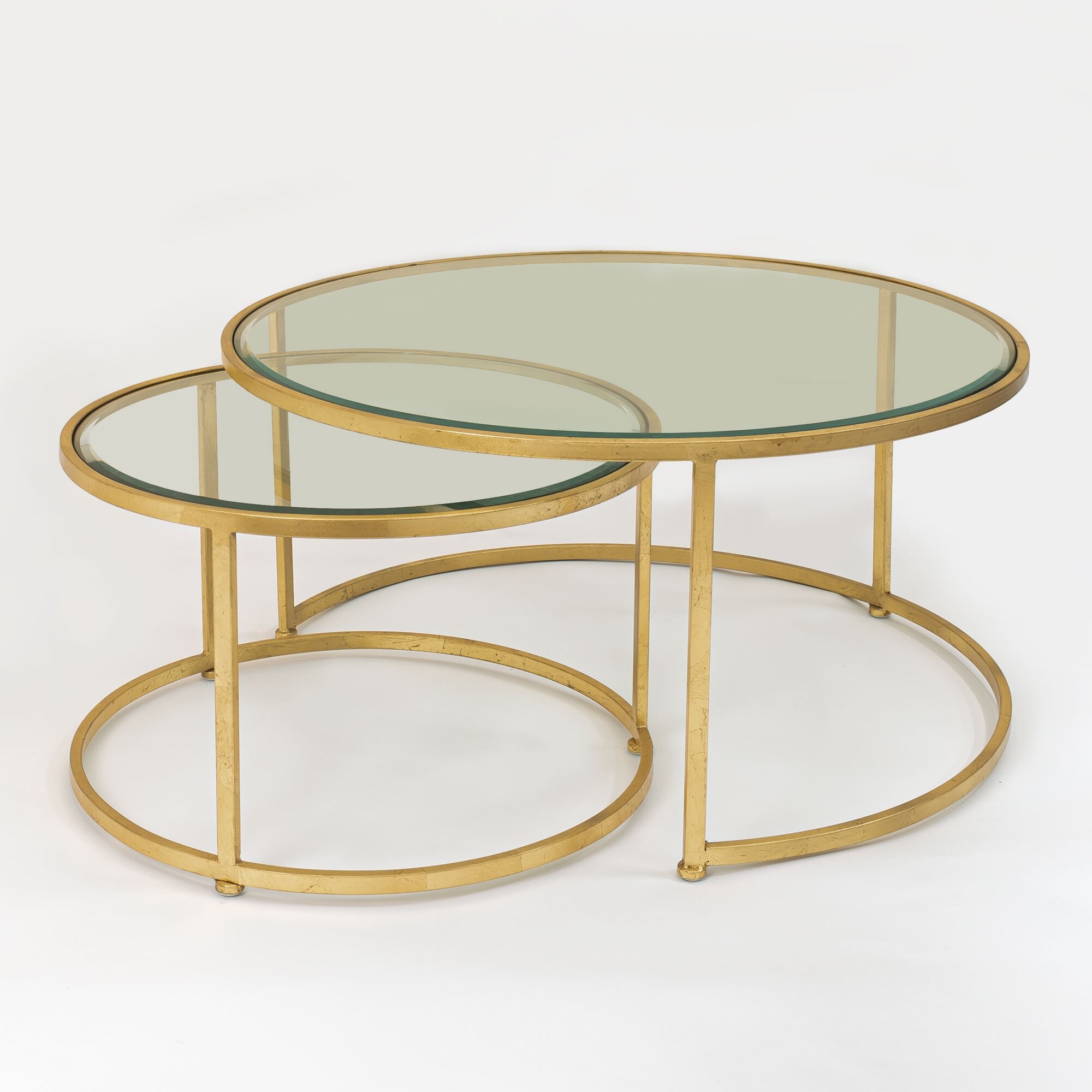 Gold circle deals glass coffee table