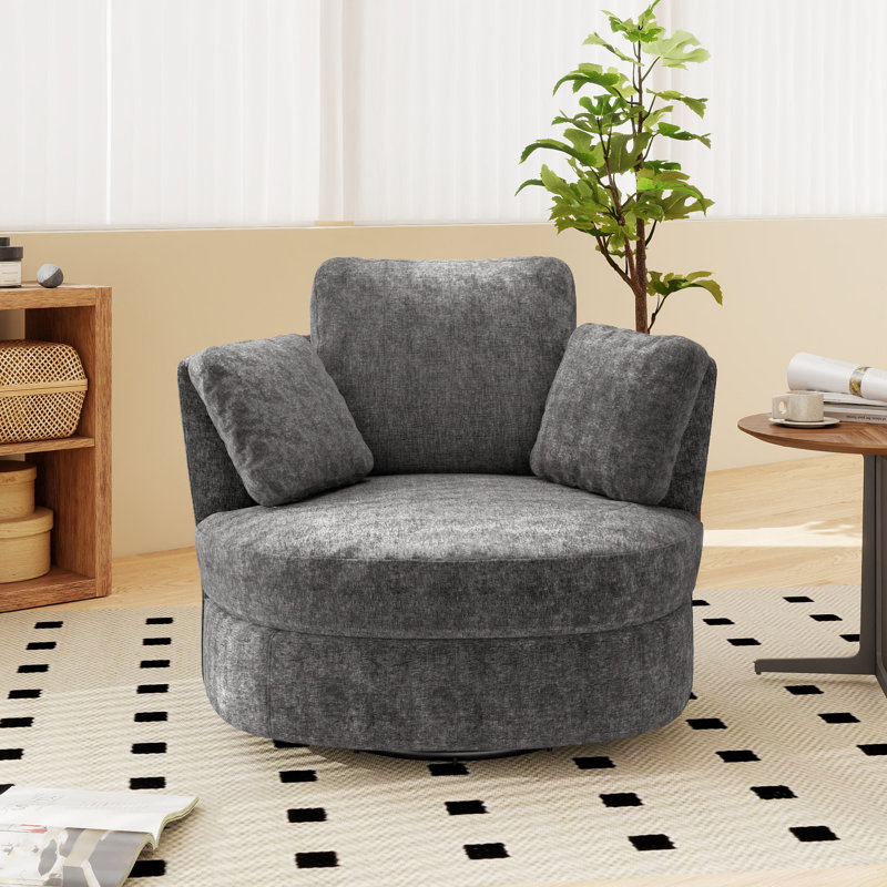 Fauteuil demi-tonneau pivotant de 40,55 po, Gris