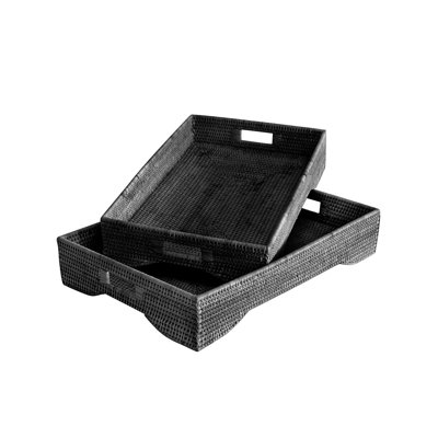 Brycen Wicker Tray - Set of 2