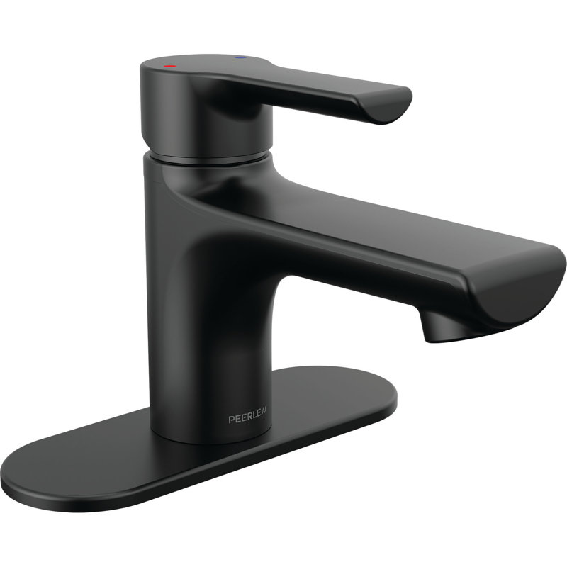 Single-Hole Single-handle Bathroom Faucet with Drain Assembly, Matte Black