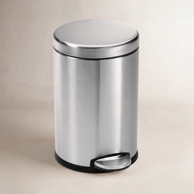 simplehuman 4.5 Liter / 1.2 Gallon Round Bathroom Step Trash Can