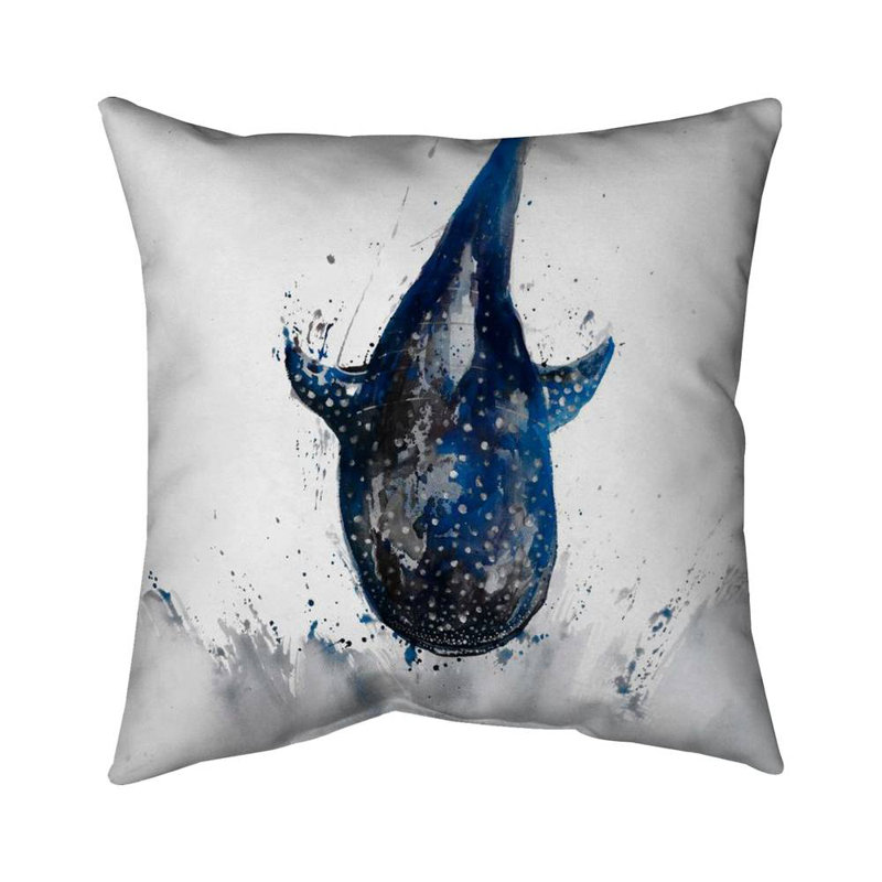Shark whale - 20"x20" Throw pillow cover - Poly twill - Print on demand, 20"H x 20"W
