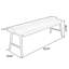 Bureau rectangulaire brun en bois massif avec 3 tiroirs-95010846