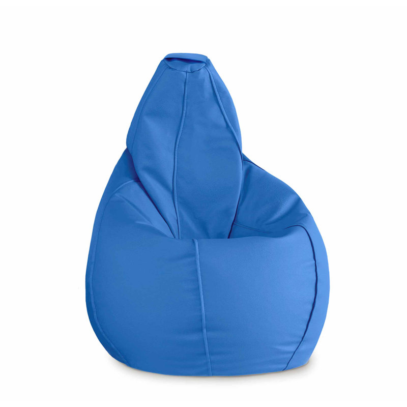 Faux Leather Bean Bag Chair & Lounger, Light Blue, 100cm H x 80cm W x 80cm D
