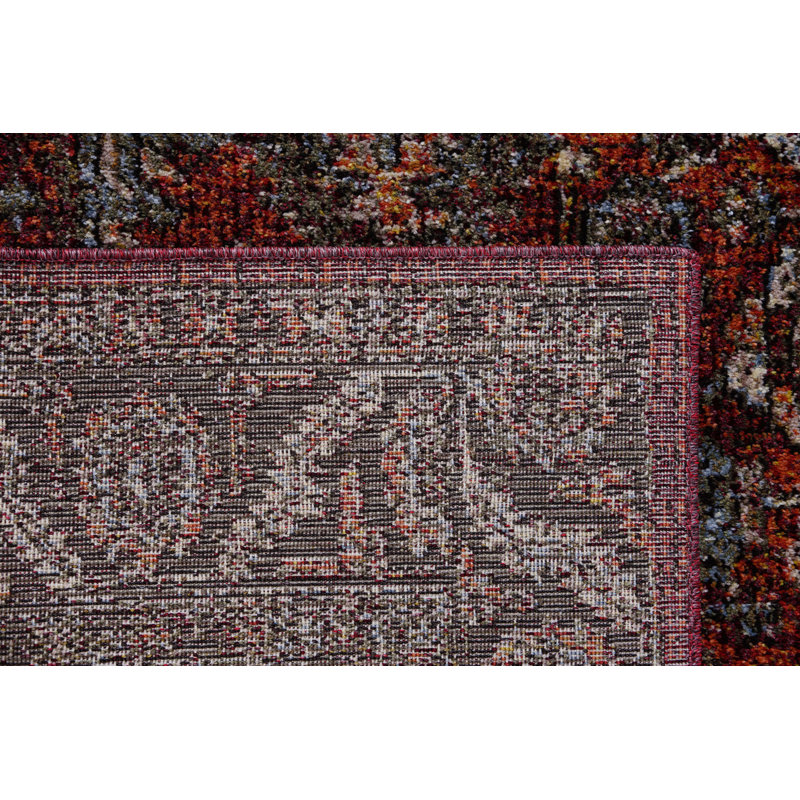 Tapis oriental rouge / crème Manteno, Rectangle de 9 pi x 12 pi