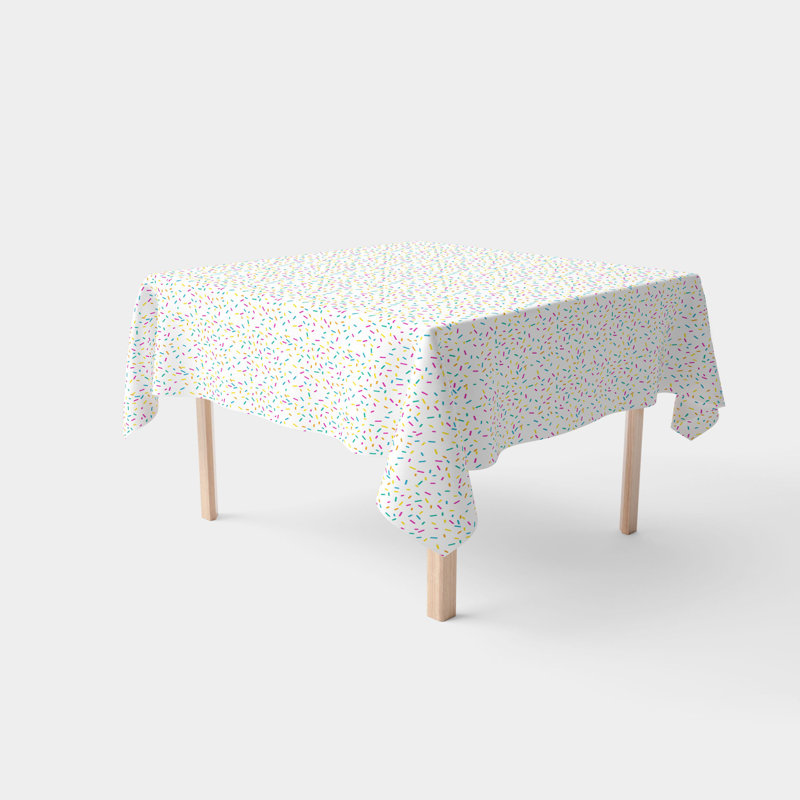 Rectangular Tablecloth, 100% Cotton, Sprinkles On White, 52" x 52"