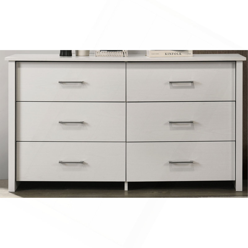 Commode à tiroirs et commode avec poignées, Blanc