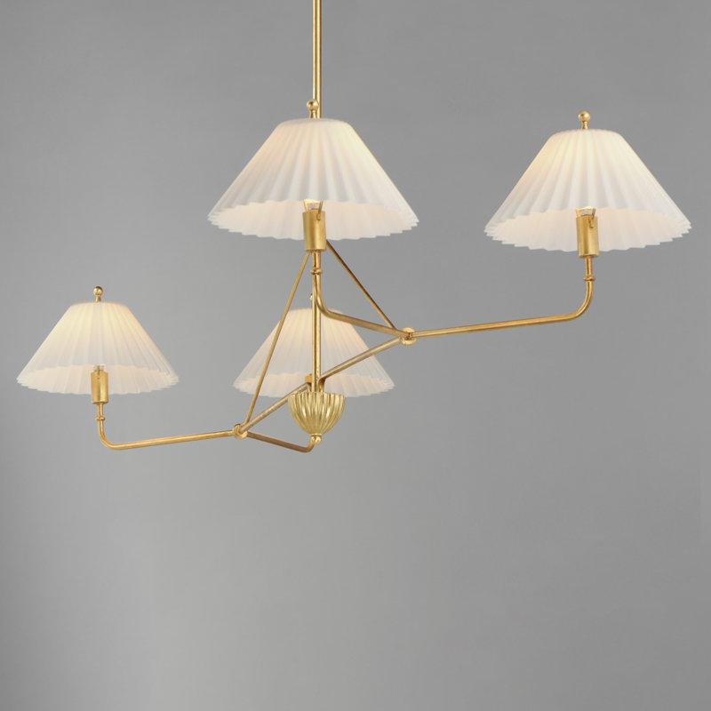 Gazania 4 - Light Gold Leaf Kitchen Island Pendant