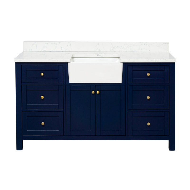 Ensemble de meuble-lavabo simple 60 po Yorkshire, Bleu royal