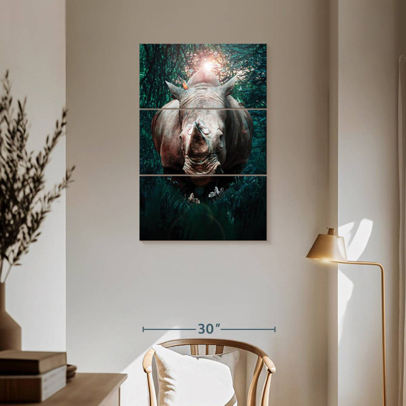 Brampt Jungle Rhino, 57" H x 36" W