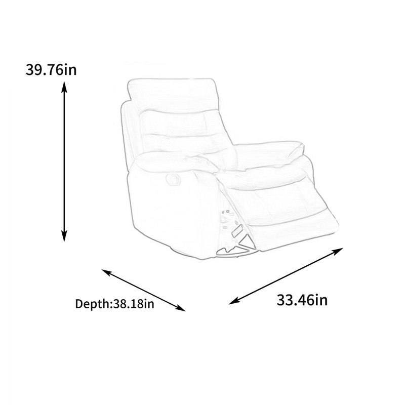 Fauteuil inclinable en similicuir Morehart, Similicuir gris foncé