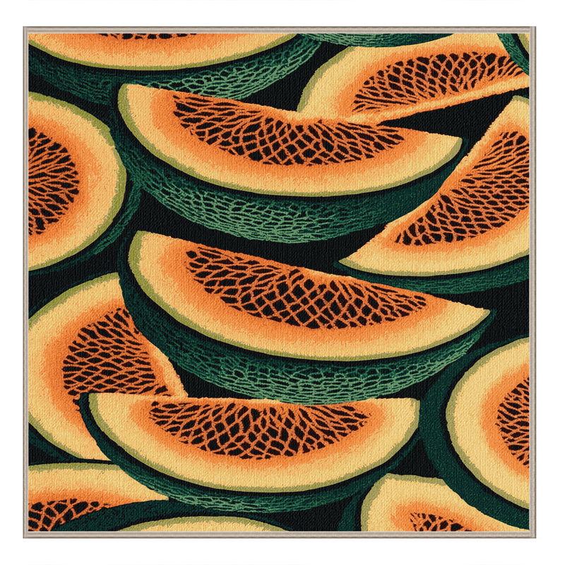  Tapis lavable avec fruits Cantaloup, Carré 4 pi