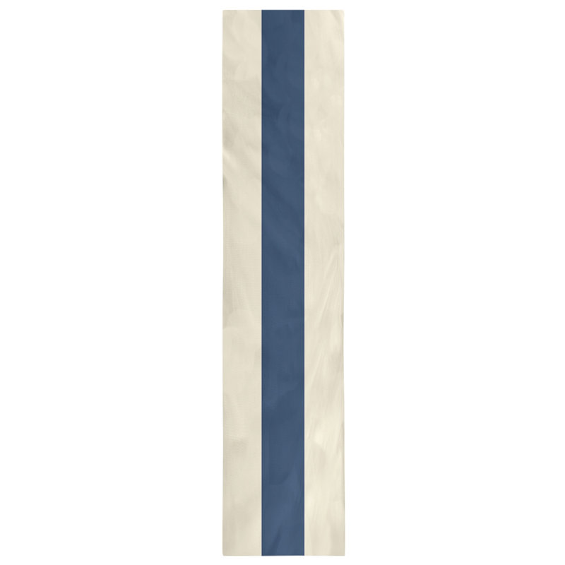 Chemin de table Seattle, Crème / bleu marine / crème, 72 po x 16 po, San Francisco