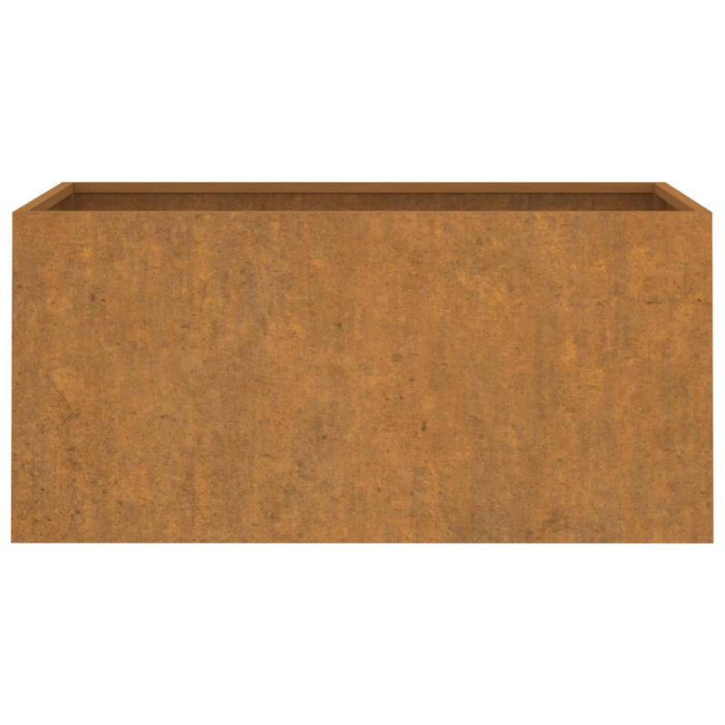 Jardinière en acier Corten, H 24,4 po x l 24,4 po x P 11,4 po