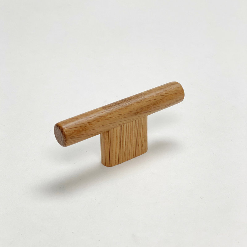 Lacquered Oak Wood "Join" T-Knob in 3-1/8" Length