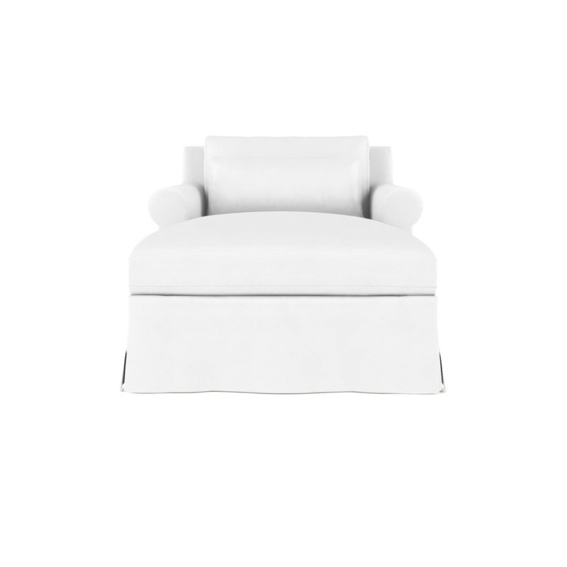 Ludlow Chaise Lounge, Plush Velvet Silver Streak, Weathered