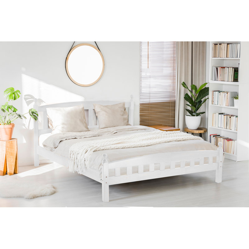 Beeson Solid Wood Bed, Double (4'6), White