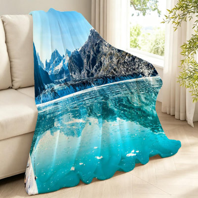 Jeté transparent en flanelle de polaire ultra douce, impression d'un côté de Ship Alaska USA