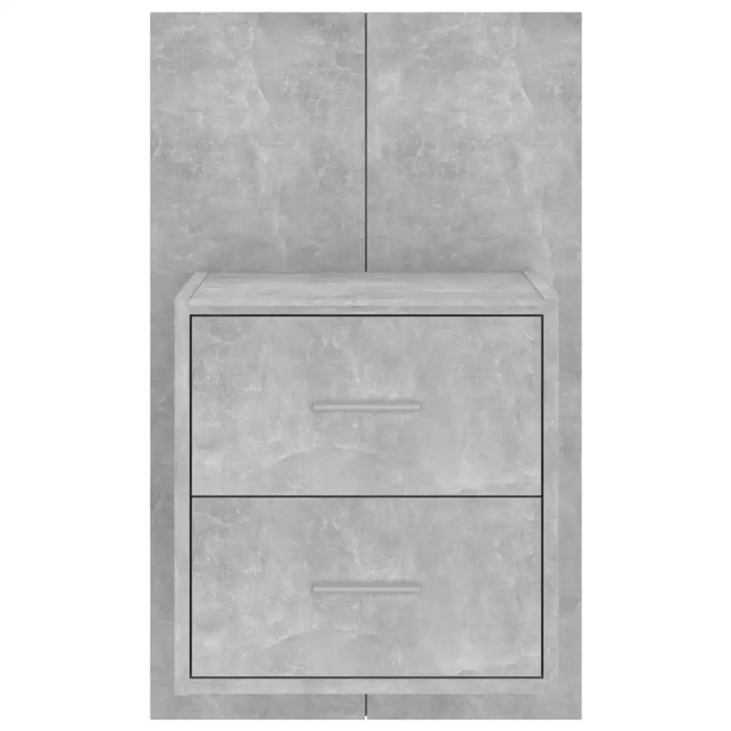 Jaicarious Wall-mounted Bedside Cabinet, Concrete Grey