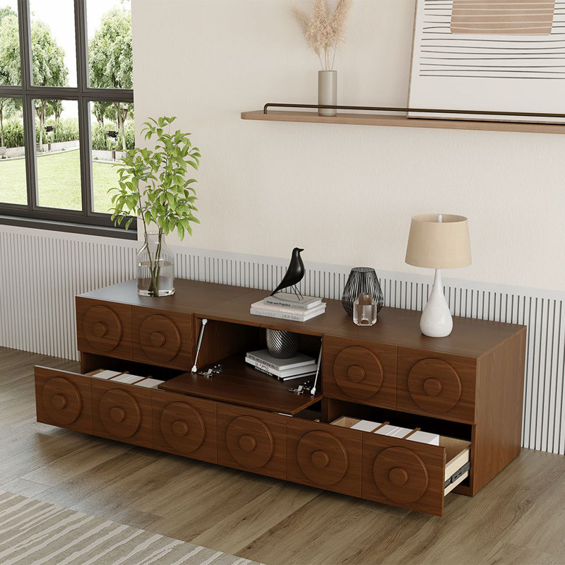 3 Pieces Modern Modular Walnut Colour Cabinets,TV Stands