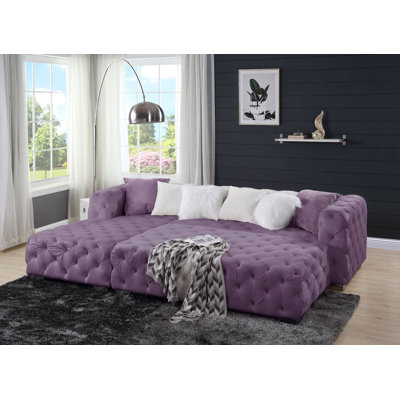Benedetto Velvet L-Shaped Sectional Left Hand Facing