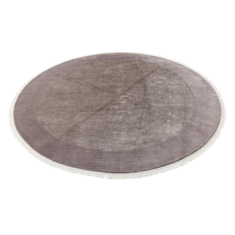 Tapis rond brun clair Murry