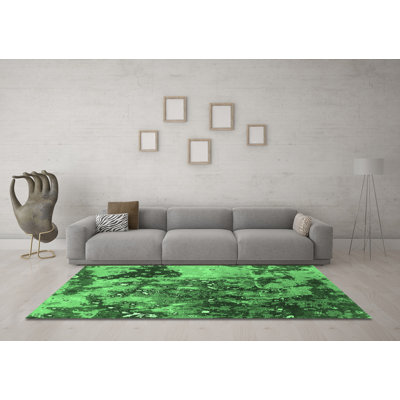 Tapis vert émeraude Mid-Century 1099