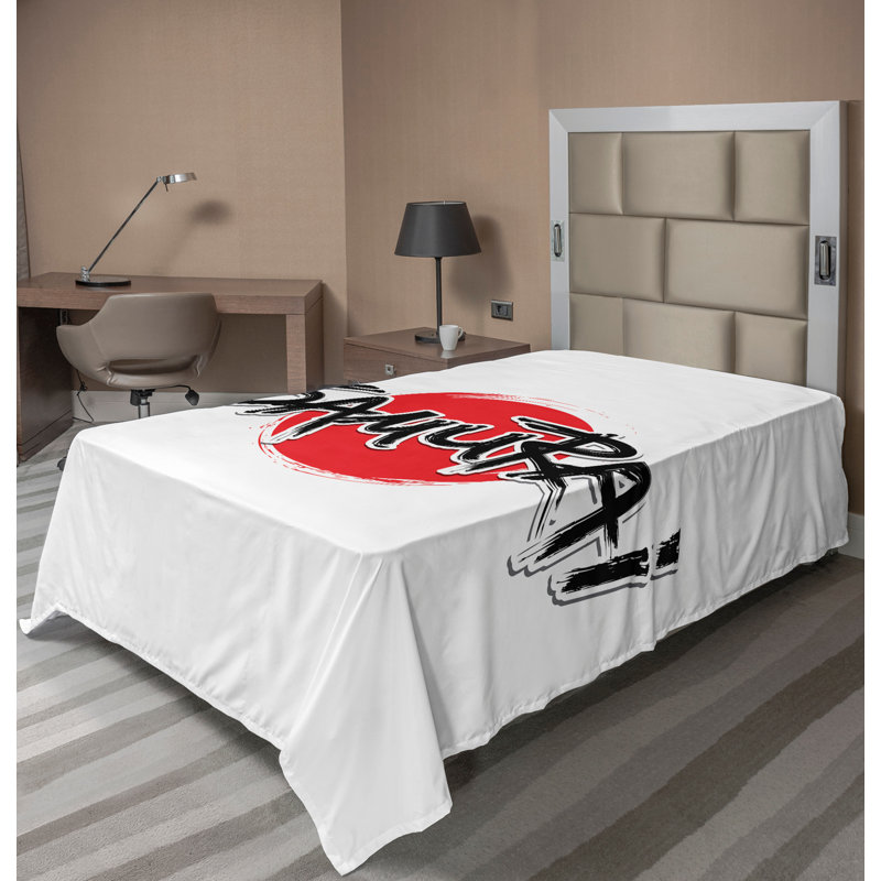 Drap-housse japonais Ambesonne, Drap plat pour lit simple