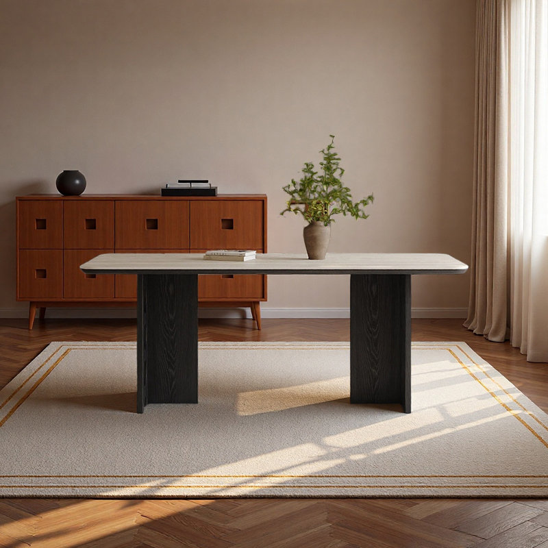 Table de salle à manger haut de gamme tendance, H 29,52 po x L 78,74 po x l 31,49 po