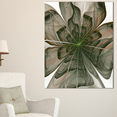 Impression sur toile tendue, en forme de fleur symétrique vert