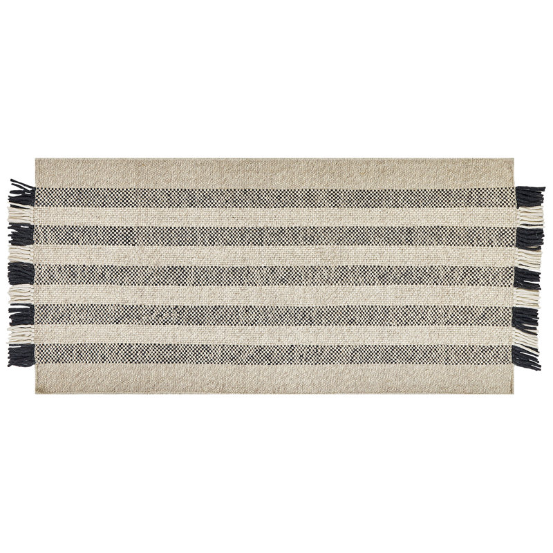 Hunziker Striped Wool Hand Woven Area Rug, Rectangle 80 x 150cm