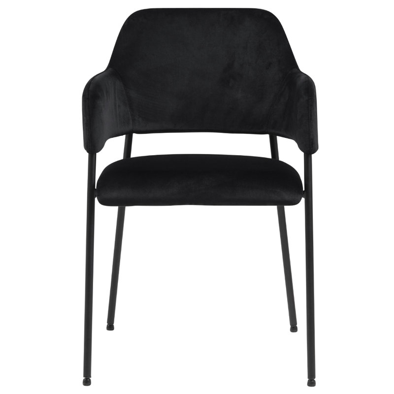 Virden 48.5cm H Velvet Upholstered Armchair, Black