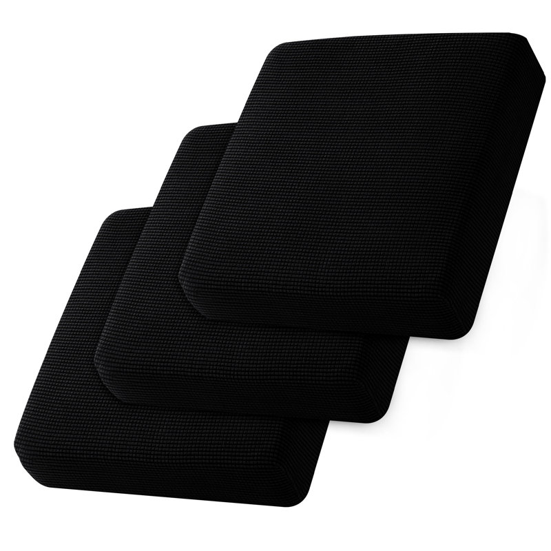 Housse pour canapé à coussins carrés Allington, Mélange de polyester noir