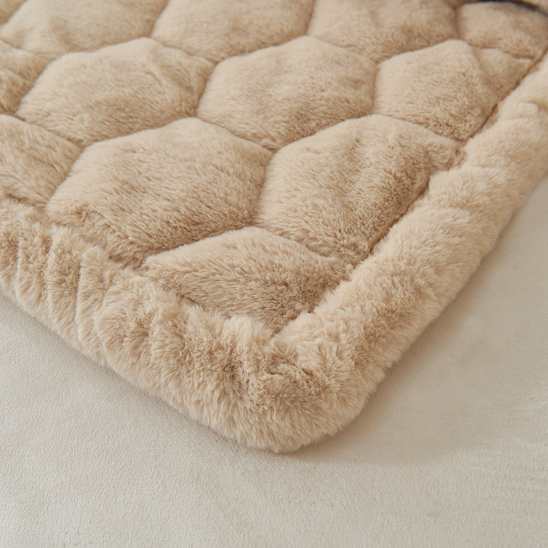 Housse pour canapé en peluche de vison ultra doux, L 35,5 po x P 63 po, Fausse fourrure brune