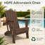 Chaise Adirondack pliante en plastique HDPE marron résistant aux intempéries avec porte-gobelet pour patio et jardin (lot de 2)-1177021017-1185129187