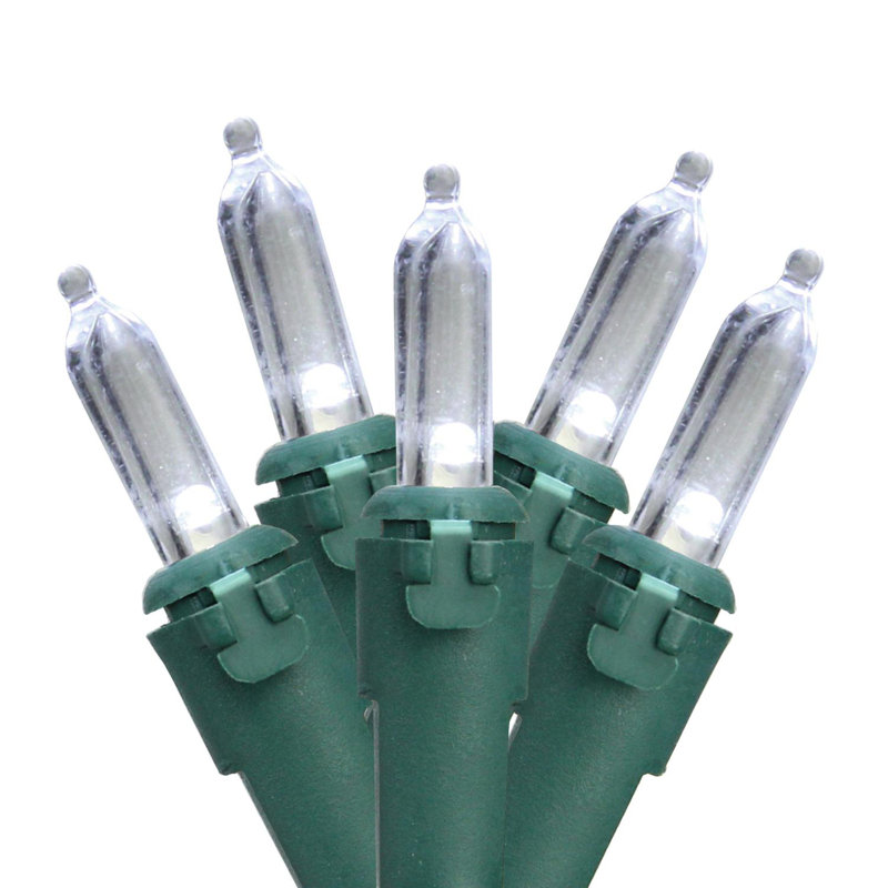 Guirlande de 100 lumières DEL, Blanc parfait / vert, 35