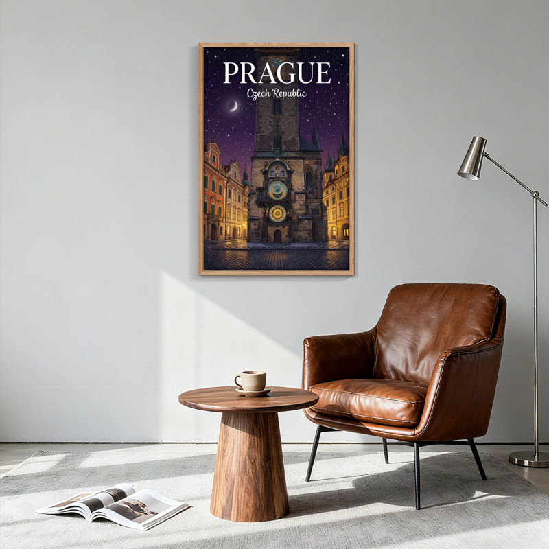 Ensemble de 1 tableau sur toile « La nuit de Prague », 48"H x 32"W, Natural