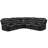113.5" Manual Reclining Sectional Sofa Set L Shaped Symmetrical Motion Sofa Corner Couch Sets With Storage Boxes, 4 Cup Holders And LED Light Strip-739318804
